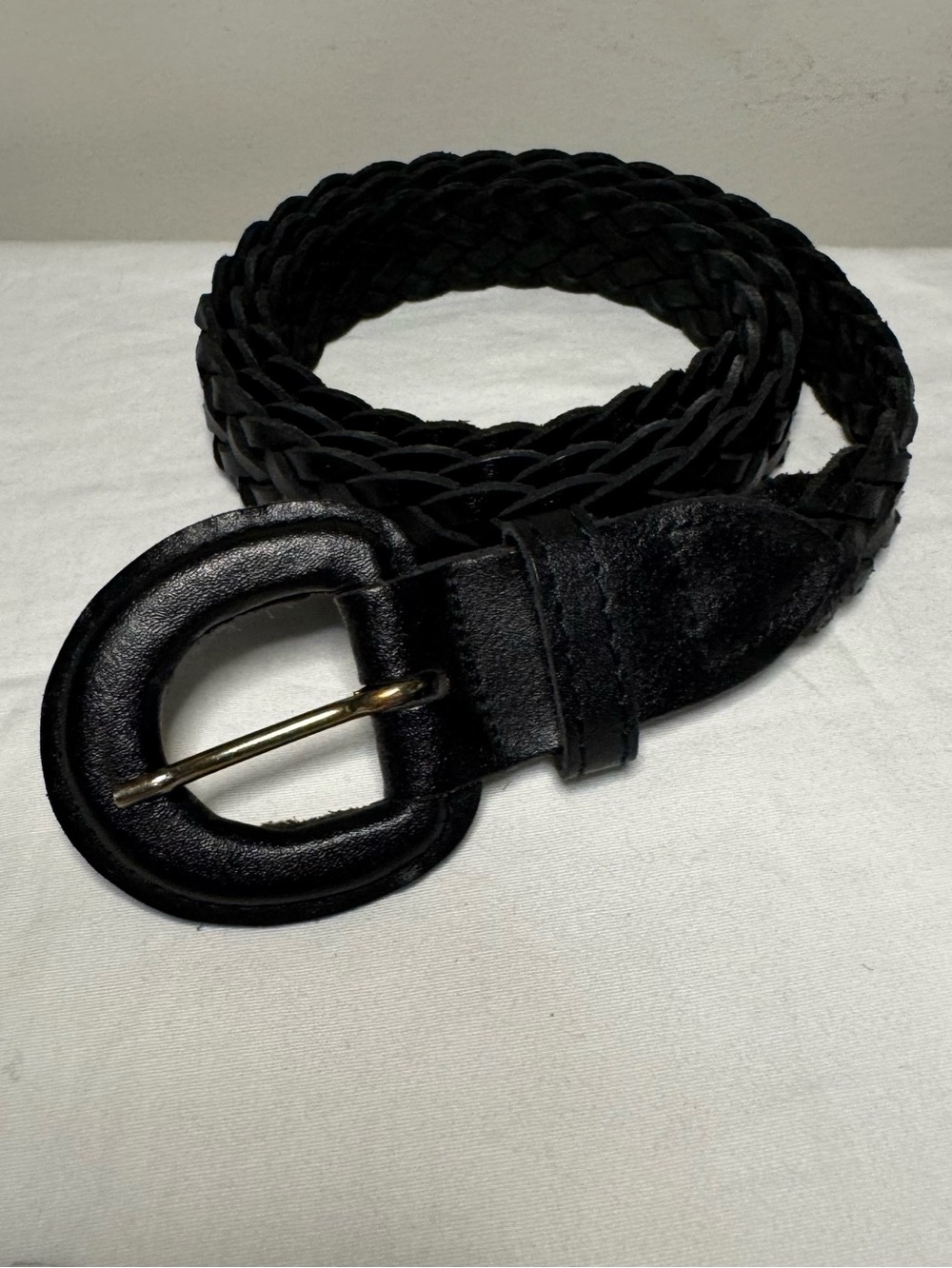 Braided Leather Black Belt Women's Small/medium Goth/biker